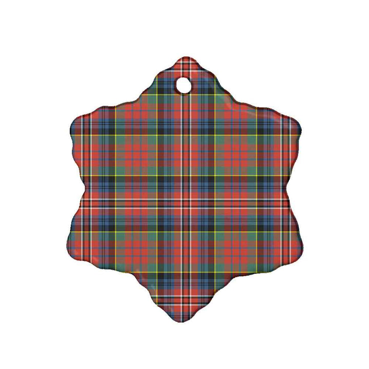 Scottish MacPherson Ancient Clan Tartan Ceramic Ornament Snow Flake Shape Tartan Plaid