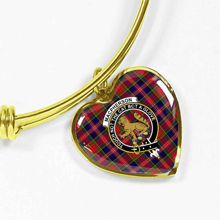 Scottish MacPherson Clan Crest Tartan Bangle Heart Tartan Plaid 2