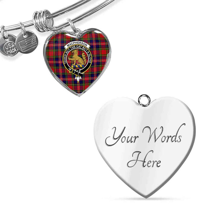 Scottish MacPherson Clan Crest Tartan Bangle Heart Tartan Plaid 3
