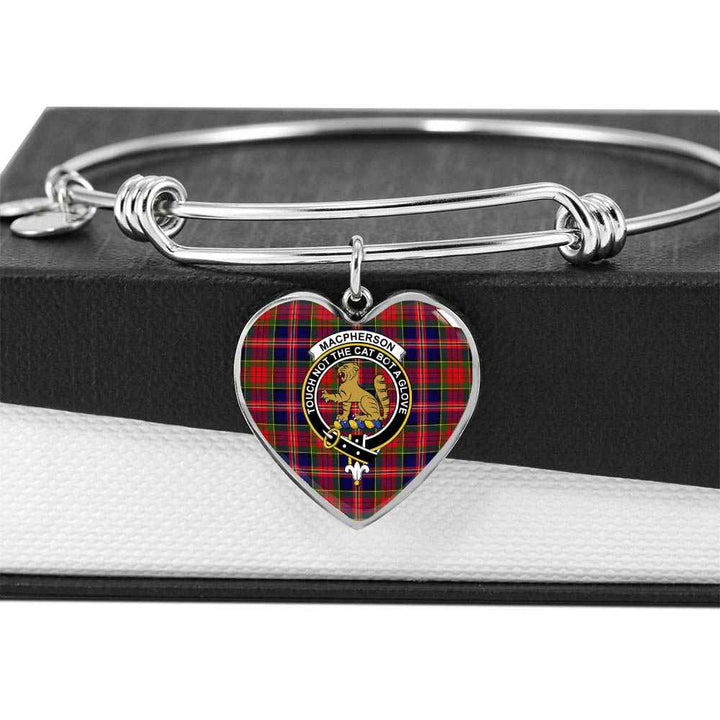 Scottish MacPherson Clan Crest Tartan Bangle Heart Tartan Plaid 5