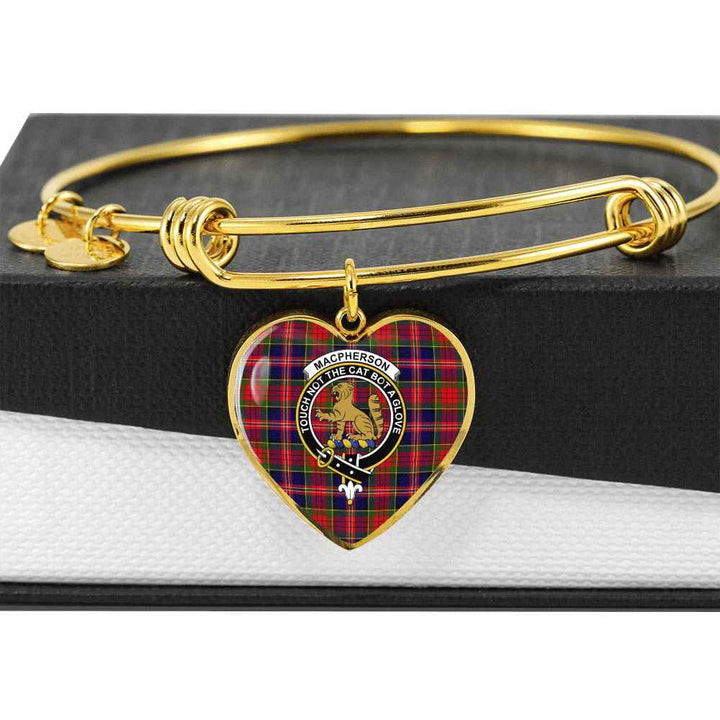 Scottish MacPherson Clan Crest Tartan Bangle Heart Tartan Plaid 6