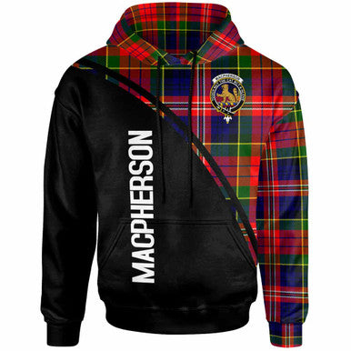 Scottish MacPherson Clan Crest Tartan Curve Hoodie Front Side Tartan Plaid