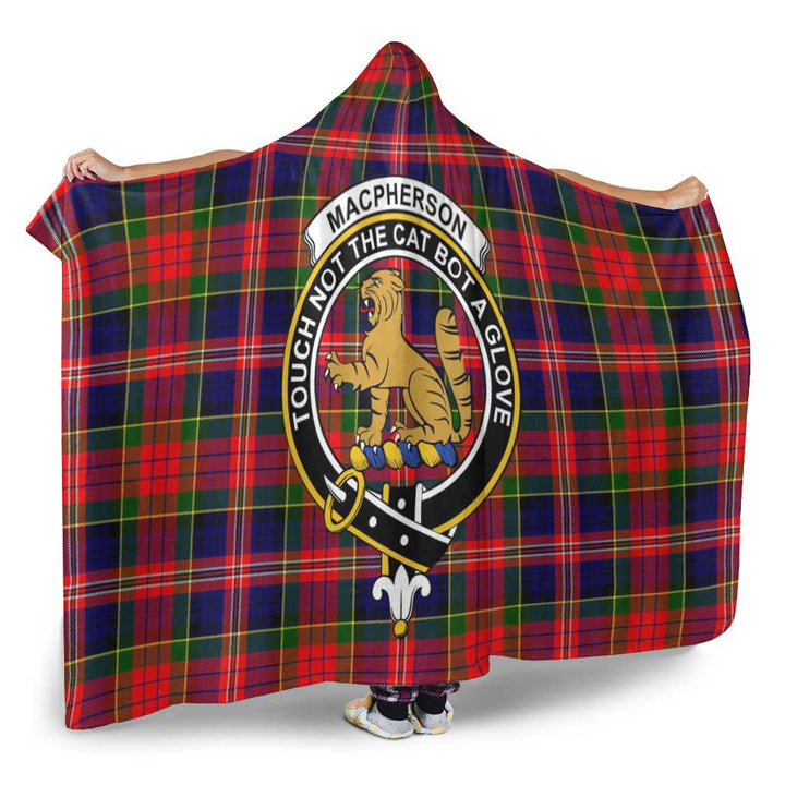 Scottish MacPherson Clan Crest Tartan Hooded Blanket Tartan Plaid 2