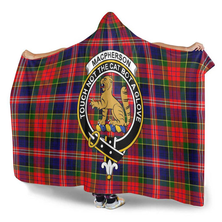 Scottish MacPherson Clan Crest Tartan Hooded Blanket Tartan Plaid 3