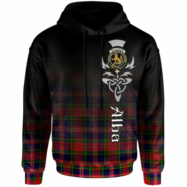Scottish MacPherson Clan Crest Tartan Hoodie - Alba Gu Brath Family Crest Celtic Inspired Front Side Tartan Plaid