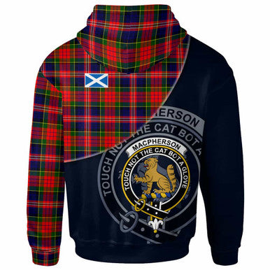 Scottish MacPherson Clan Crest Tartan Hoodie - Bend Style Back Side Tartan Plaid