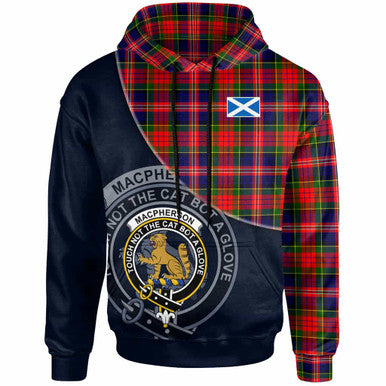Scottish MacPherson Clan Crest Tartan Hoodie - Bend Style Front Side Tartan Plaid