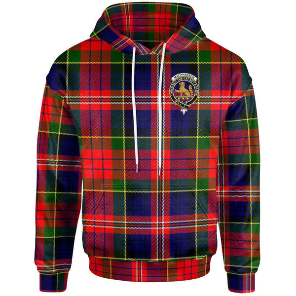 Scottish MacPherson Clan Crest Tartan Hoodie Front Side Tartan Plaid