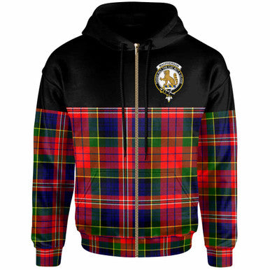 Scottish MacPherson Clan Crest Tartan Hoodie - Horizontal Style Zip-up Tartan Plaid