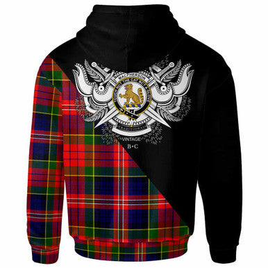 Scottish MacPherson Clan Crest Tartan Hoodie - Military Logo Back Side Tartan Plaid