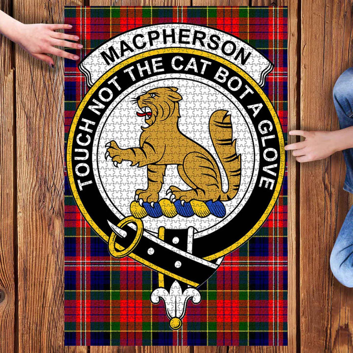 Scottish MacPherson Clan Crest Tartan Jigsaw Puzzle 3