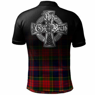 Scottish MacPherson Clan Crest Tartan Polo Shirt - Alba Gu Brath Family Crest Celtic Inspired Back Side Tartan Plaid