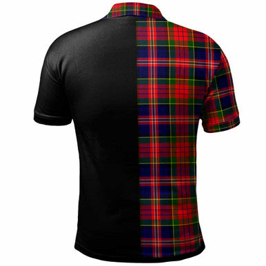 Scottish MacPherson Clan Crest Tartan Polo Shirt - Half in Me Back Side Tartan Plaid