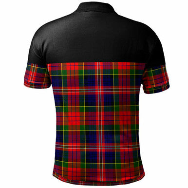 Scottish MacPherson Clan Crest Tartan Polo Shirt - Horizontal Style Back Side Tartan Plaid