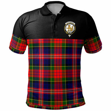 Scottish MacPherson Clan Crest Tartan Polo Shirt - Horizontal Style Front Side Tartan Plaid
