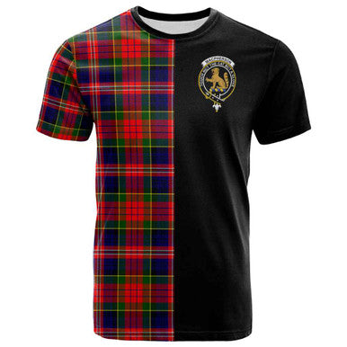 Scottish MacPherson Clan Crest Tartan T-Shirt Half in Me Front Side Tartan Plaid