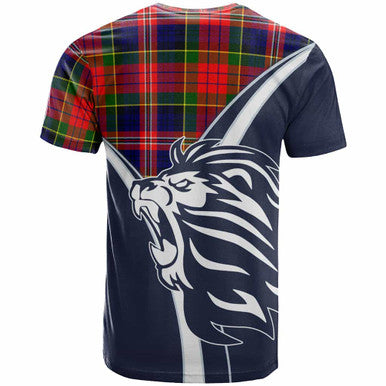 Scottish MacPherson Clan Crest Tartan T-Shirt - Bend Style Back Side Tartan Plaid