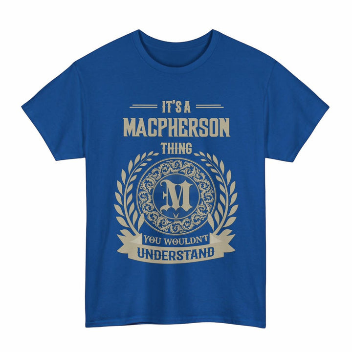 Scottish MacPherson Clan Tartan T-Shirt - Vintage Family Name Tartan Plaid Royal Color