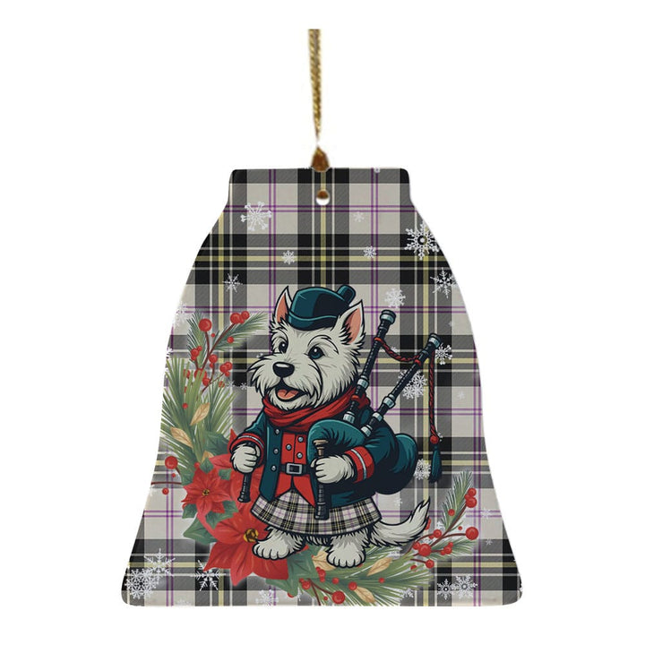 Scottish MacPherson Dress Ancient Clan Tartan Ceramic Ornament Cute Scottish Terrier Dog Bell Style Tartan Plaid