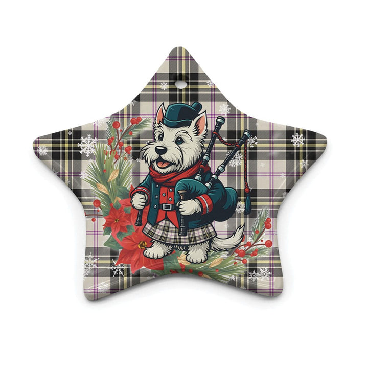 Scottish MacPherson Dress Ancient Clan Tartan Ceramic Ornament Cute Scottish Terrier Dog Star Style Tartan Plaid