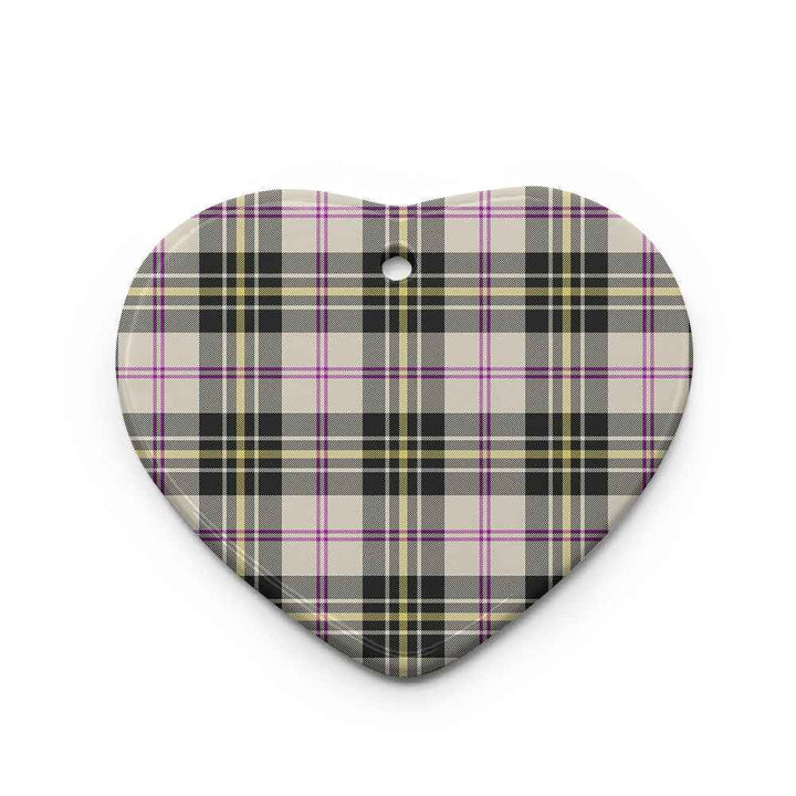 Scottish MacPherson Dress Ancient Clan Tartan Ceramic Ornament Heart Shape Tartan Plaid