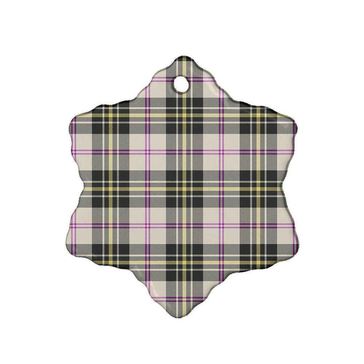 Scottish MacPherson Dress Ancient Clan Tartan Ceramic Ornament Snow Flake Shape Tartan Plaid