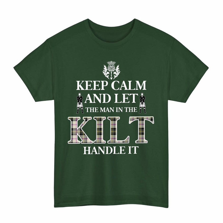 Scottish MacPherson Dress Ancient Clan Tartan T-Shirt - Keep Calm Tartan Plaid Forest Green Color