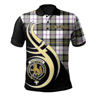 Scottish MacPherson Dress Modern Clan Crest Tartan Polo Shirt Believe in Me Front Side Tartan Plaid