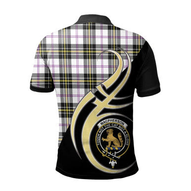 Scottish MacPherson Dress Modern Clan Crest Tartan Polo Shirt Believe in Me Back Side Tartan Plaid