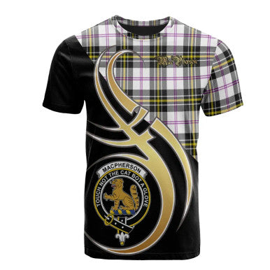 Scottish MacPherson Dress Modern Clan Crest Tartan T-Shirt Believe in Me Front Side Tartan Plaid
