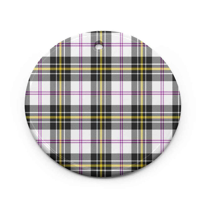 Scottish MacPherson Dress Modern Clan Tartan Ceramic Ornament Circle Shape Tartan Plaid