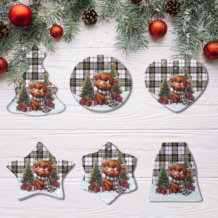 Scottish MacPherson Dress Modern Clan Tartan Ceramic Ornament Cute Highland Cow Christmas All Style Tartan Plaid