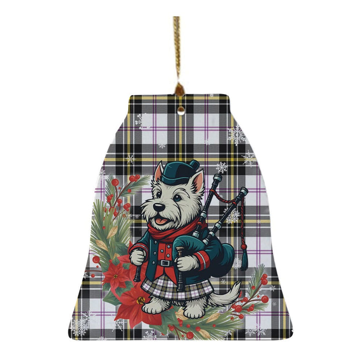Scottish MacPherson Dress Modern Clan Tartan Ceramic Ornament Cute Scottish Terrier Dog Bell Style Tartan Plaid