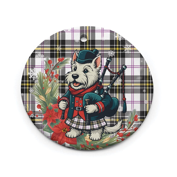Scottish MacPherson Dress Modern Clan Tartan Ceramic Ornament Cute Scottish Terrier Dog Circle Style Tartan Plaid
