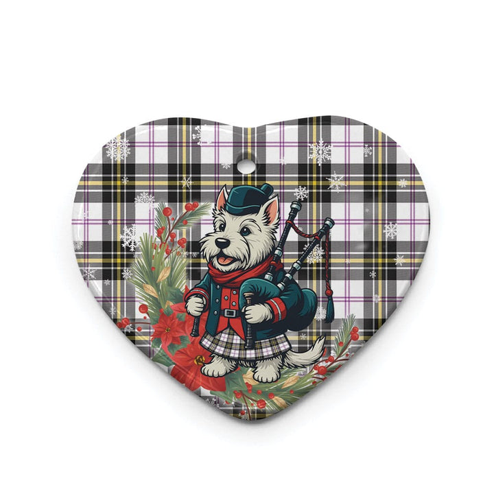 Scottish MacPherson Dress Modern Clan Tartan Ceramic Ornament Cute Scottish Terrier Dog Heart Style Tartan Plaid