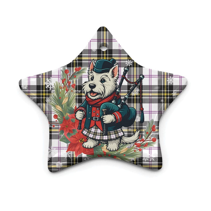 Scottish MacPherson Dress Modern Clan Tartan Ceramic Ornament Cute Scottish Terrier Dog Star Style Tartan Plaid