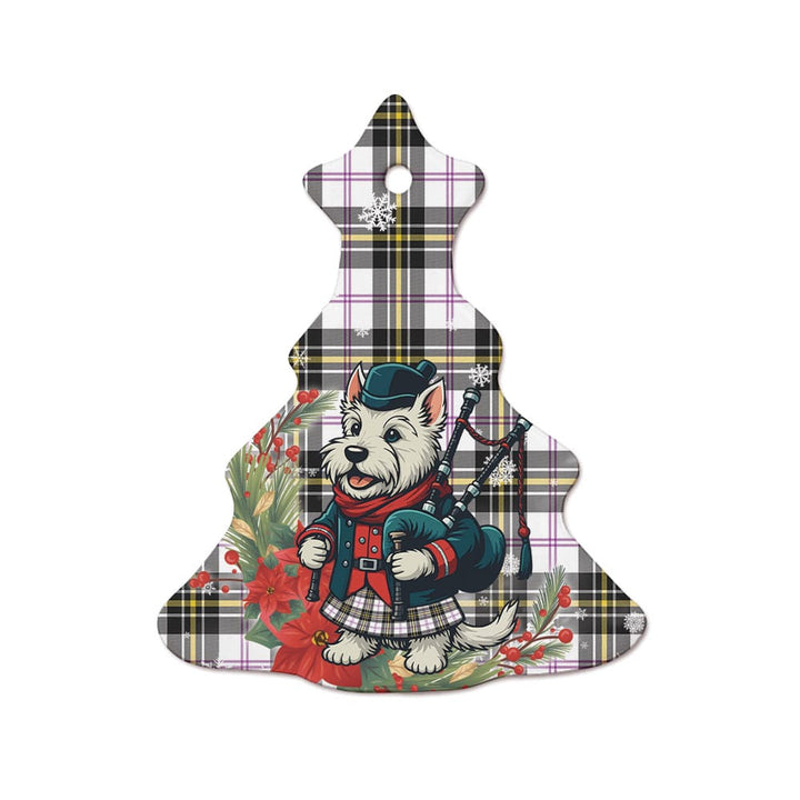 Scottish MacPherson Dress Modern Clan Tartan Ceramic Ornament Cute Scottish Terrier Dog Tree Style Tartan Plaid