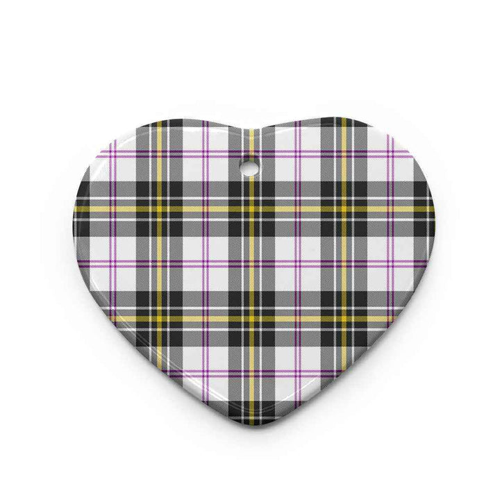 Scottish MacPherson Dress Modern Clan Tartan Ceramic Ornament Heart Shape Tartan Plaid