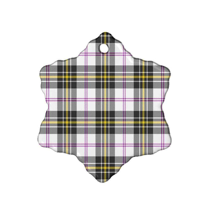 Scottish MacPherson Dress Modern Clan Tartan Ceramic Ornament Snow Flake Shape Tartan Plaid