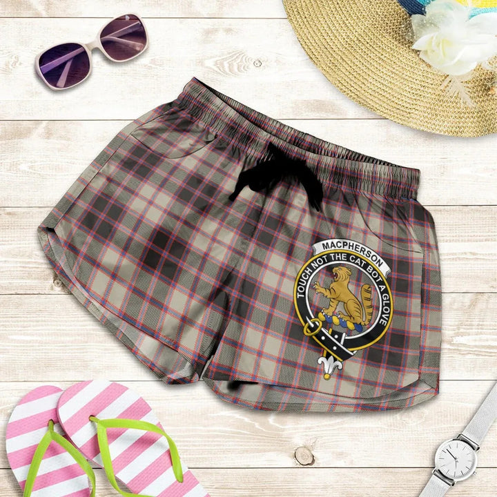 Scottish MacPherson Hunting Ancient Clan Crest Tartan Women Shorts