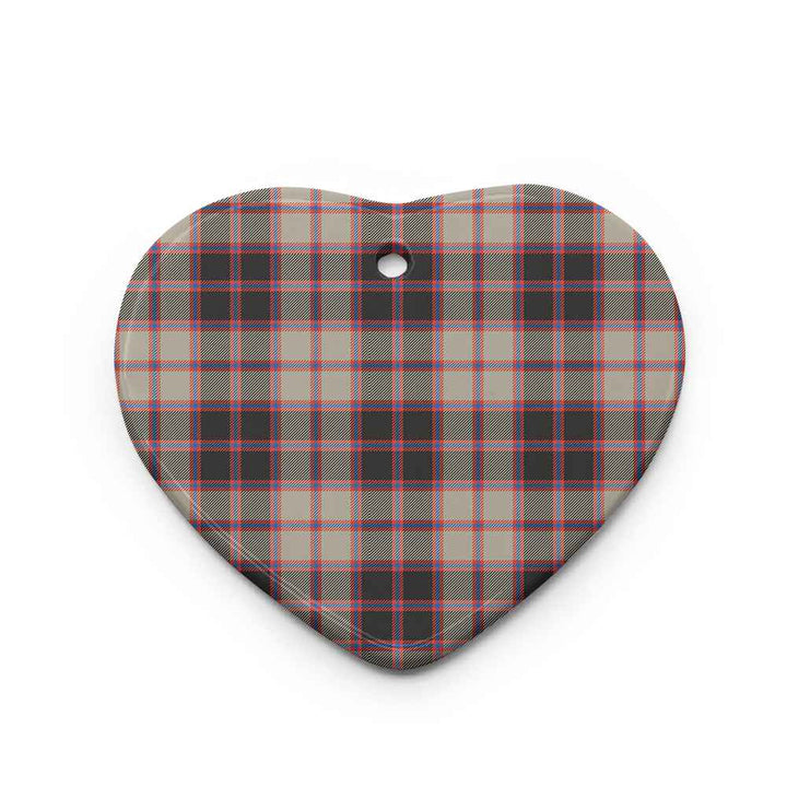 Scottish MacPherson Hunting Ancient Clan Tartan Ceramic Ornament Heart Shape Tartan Plaid