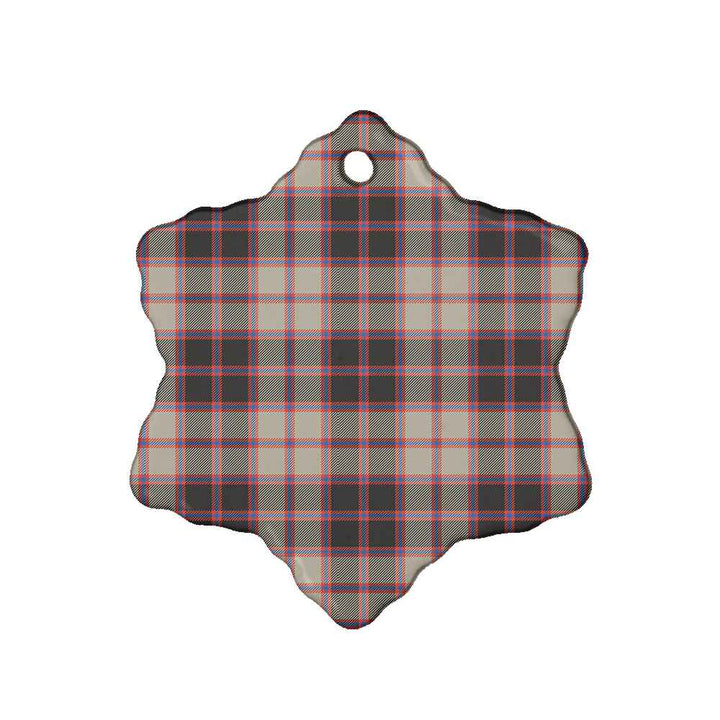 Scottish MacPherson Hunting Ancient Clan Tartan Ceramic Ornament Snow Flake Shape Tartan Plaid