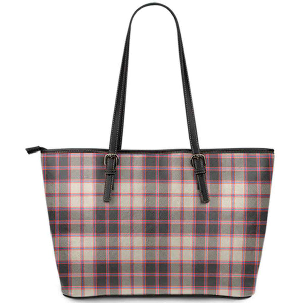Scottish MacPherson Hunting Ancient Clan Tartan Leather Tote Tartan Plaid