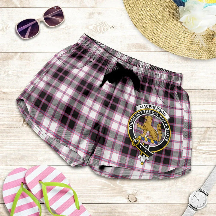 Scottish MacPherson Hunting Modern Clan Crest Tartan Women Shorts