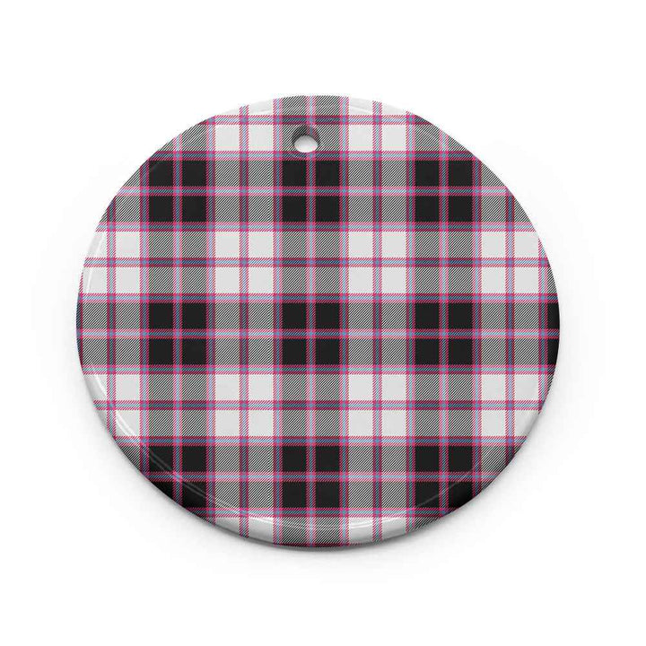 Scottish MacPherson Hunting Modern Clan Tartan Ceramic Ornament Circle Shape Tartan Plaid