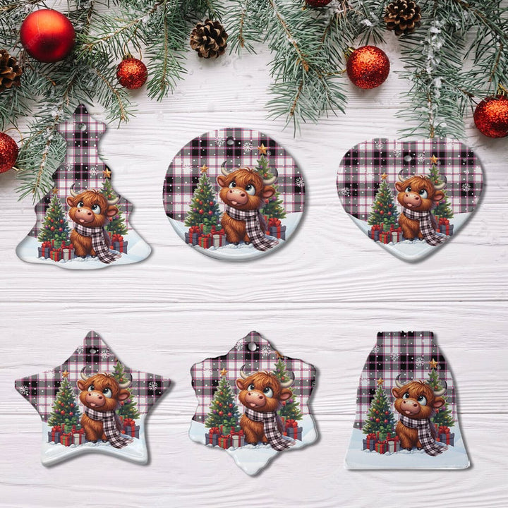 Scottish MacPherson Hunting Modern Clan Tartan Ceramic Ornament Cute Highland Cow Christmas All Style Tartan Plaid