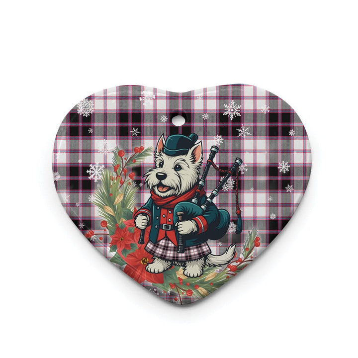 Scottish MacPherson Hunting Modern Clan Tartan Ceramic Ornament Cute Scottish Terrier Dog Heart Style Tartan Plaid
