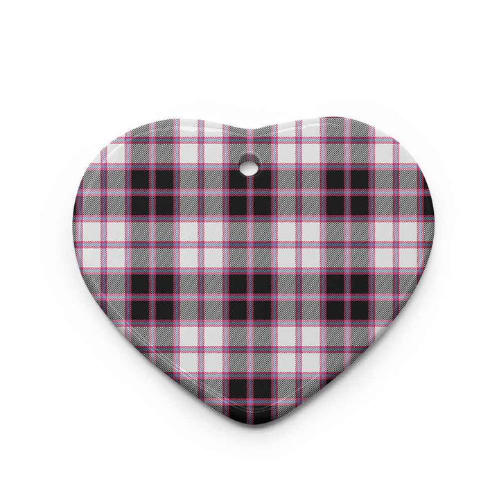 Scottish MacPherson Hunting Modern Clan Tartan Ceramic Ornament Heart Shape Tartan Plaid