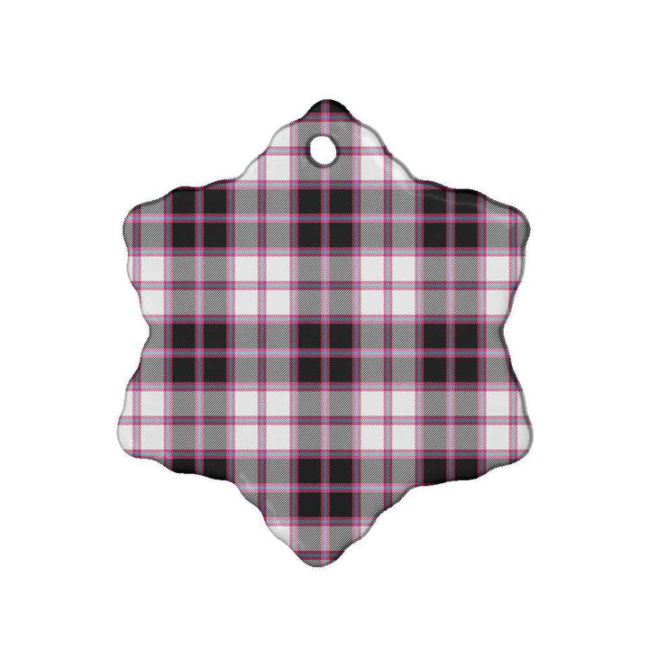 Scottish MacPherson Hunting Modern Clan Tartan Ceramic Ornament Snow Flake Shape Tartan Plaid