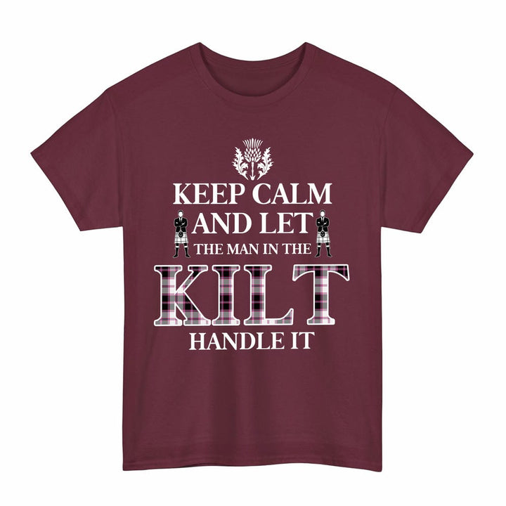Scottish MacPherson Hunting Modern Clan Tartan T-Shirt - Keep Calm Tartan Plaid Maroon Color